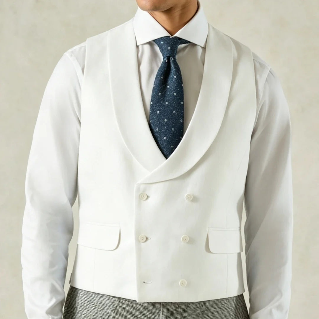 Men Vest Pink Solid Double Breasted With Lapel Waistcoat For Wedding Banquet Business Work Office Casual Daily Men Suit Vest