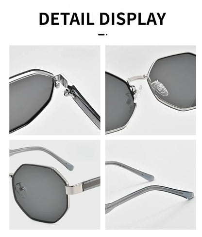 New Fashion Polygon Metal Frame Sunglasses  Women Sunglasses Men Luxury Brand Design Sun Glasses Women Mirror Gafas De Sol UV400
