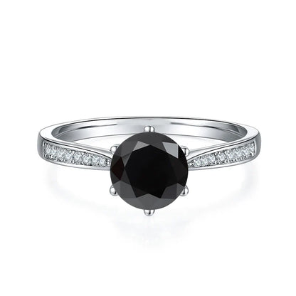 1ct 6.5mm Red Blue Pink Yellow Green Purple Black Moissanite Ring Sterling 925 Silver Wedding Party Band for Women Gifts