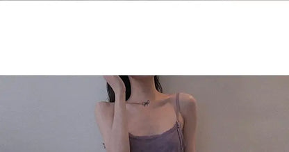 Slimming Effect Purple Mesh Ankle-Length Dress Women's plus Size Strapless Gown Korean Style High Waist A-Line Skirt