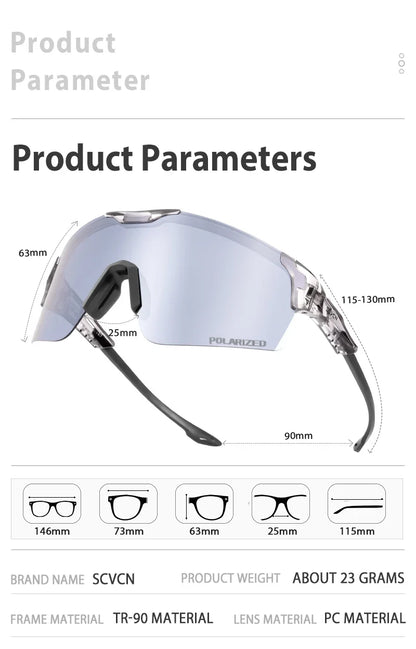 Hiking Eyewear Sunglasses Polarized Cycling Glasses for Men Sports MTB Mountain Goggles Women Bicycle Road Bike Protection