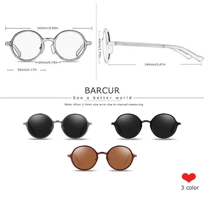 Vintage Aluminum Magnesium Sun Glasses Men Polarized Driving Sunglasses Round Steampunk Shades Brand Designer Eyewear