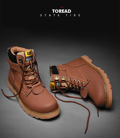 Genuine Leather Mens Women Winter Ankle Military Treking Snow Yellow Tactical Boots Outdoor for Men Work Shoes Sneakers