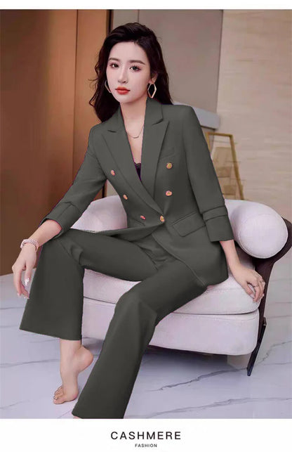 New Advanced Design Women's Suit Jacket Korean Style Spring Autumn Professional White Collar Small Western Clothes