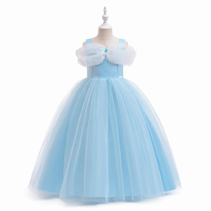 Sleeping Beauty Princess Cosplay Girls Dress Carnival Christmas Halloween Costumes Sequin Party Dress Birthday Wedding Prom Gown