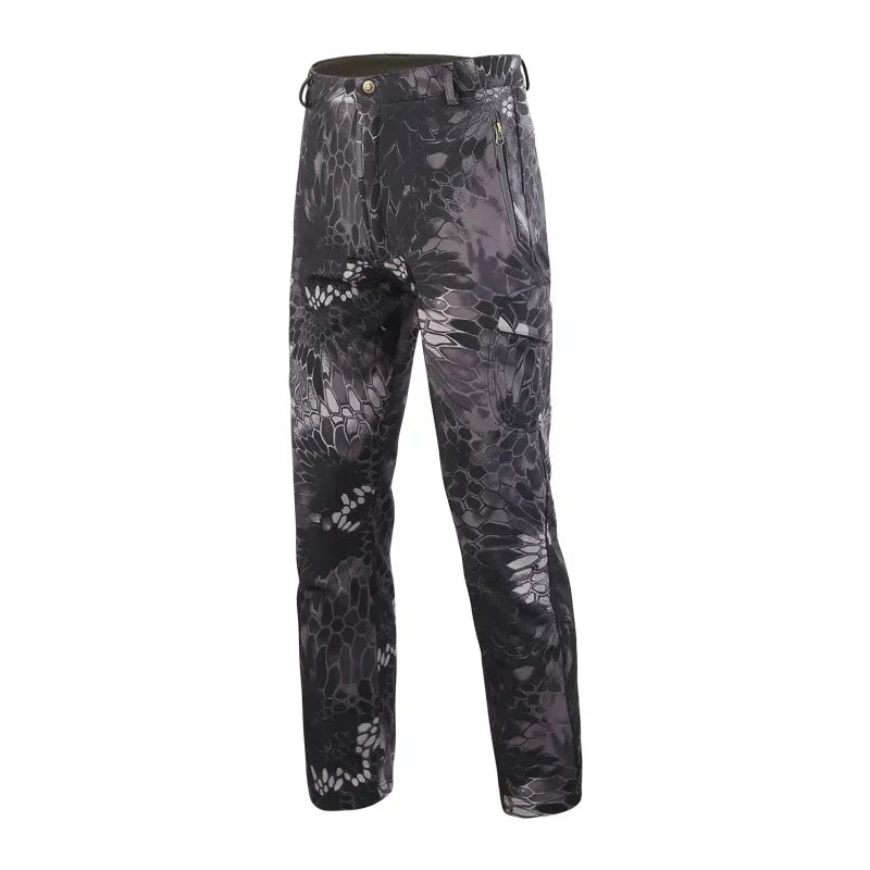 Tactical Pants Soft Shell Fleece Cargo Pants Men Hunting Pants Camouflage  Pant Casual Trousers Unisex Waterproof