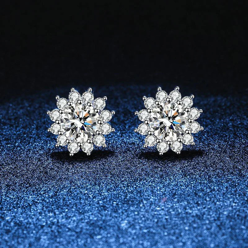 1CT Moissanite Earring For Women Girl 925 Sterling Silver Sparkling Diamond Ear Studs Wedding Engagement Jewelry Gift