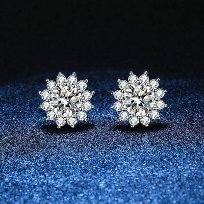 1CT Moissanite Earring For Women Girl 925 Sterling Silver Sparkling Diamond Ear Studs Wedding Engagement Jewelry Gift