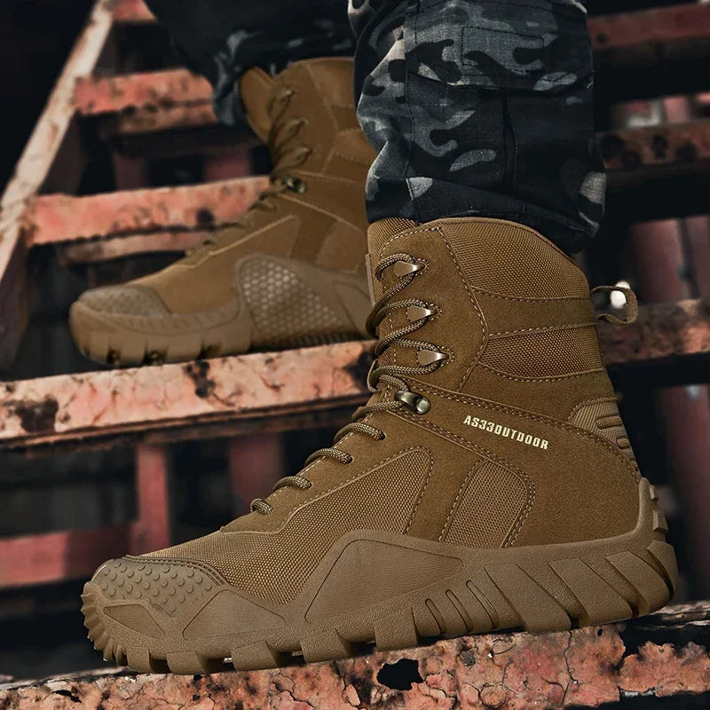 Outdoor High Top Mens Waterproof Fashion Platform Sneakers Ankle Botas Casual Shoes Combat Boots Male Black Large Size 47