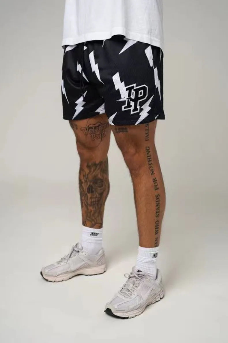 Mens Clothing IP Trend Casual Sports Shorts Gym Fitness Quick Dry Breathable Mesh Beach Basketball Jogger Short Pants Sweatpants