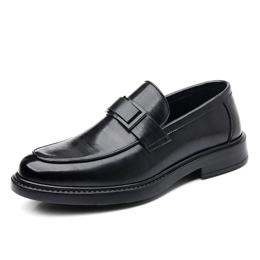 Spring Autumn New Black Dress Shoes for Men Business Designer Cow Leather Shoes Male Fashion British Style Casual Shoe Man