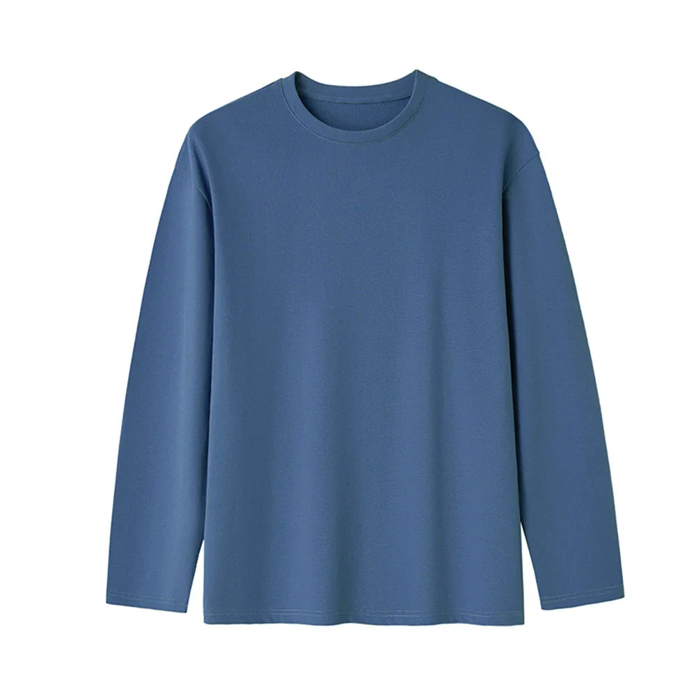 New Long Sleeve t shirt for Men Autumn Fashion Cotton Solid Color t-shirts Cozy Streetwear Men's t-shirt 5XL Baggy Korean Trendy