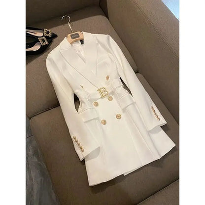 Design Sense Niche Waist Skirt Small Man Medium Length Celebrity Suit Dress Female Superior Sense of Temperament Balmain 2024