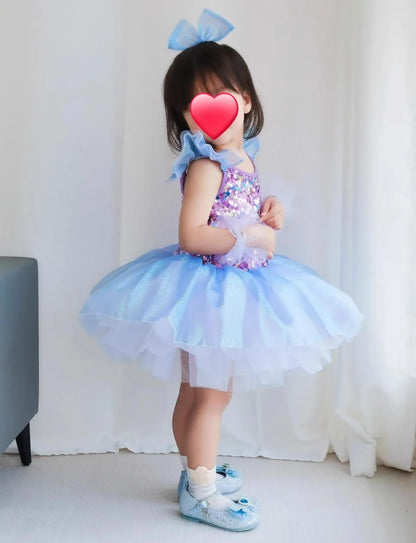 Children's Day Dance Dress Girl Ballet Princess Summer Dresses Girls Ballet Sequins Outfit Kids Clothes Vestidos Birthday Gift