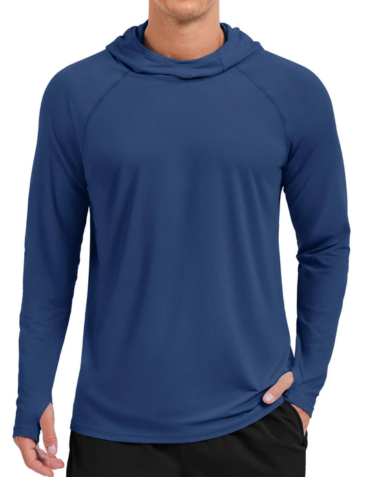 Men's Rash Guard Sun Hoodie Long Sleeve UPF 50+ Sun Protection SPF Quick Dry Hiking Swim Fishing Shirt