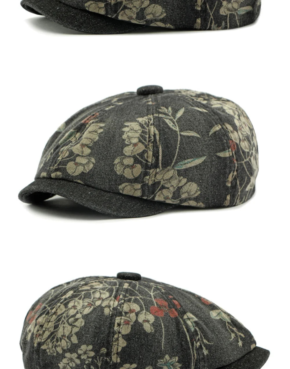 Beret Cap Spring Summer Autumn Men Women Cap Male Female Floral Artist Painter Beret Hat Denim Flat Cap Octagonal Berets