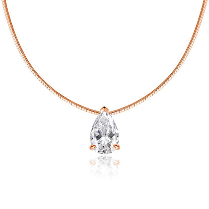 Pear Cut 3-5CT 100% Real Moissanite Necklace for Women Luxury Jewelry 1.5mm Chain Pendant 925 Sterling Silver Plated 18K
