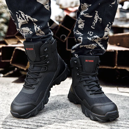 Men Tactical Boots Army Waterproof Work Climbing Hiking Shoes High Quality Outdoor Motorcycle Hunting Safety Unisex Desert Boot