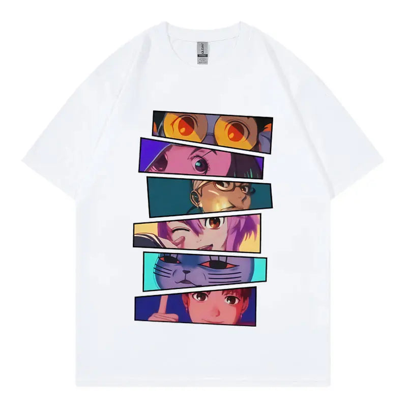 Japan Anime Dandadan Turbo Granny Cat Graphic T Shirt Fashion Cartoon Oversized T-shirt Men Women Vintage Casual Cotton T-shirts