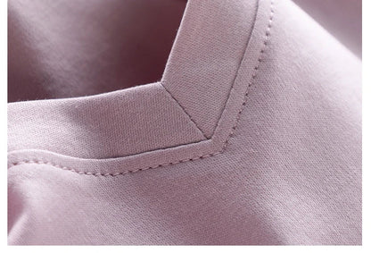 6% Real Silk Cotton Modal Women's T-shirt 2026 Summer Tees Short Sleeve Solid Tee Shirts V-neck Casual Woman Basic T shirt Tops