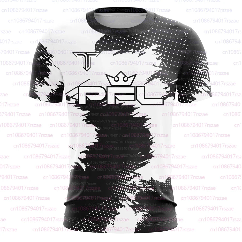 PFL Walk 2025 Boxing Jersey Men Summer Sparring MMA Uniform Clothing Outdoor Sports Short Sleeve Supporter T-Shirt Oversized Top