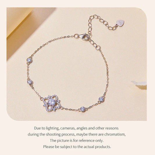 Bracelet en Moissanite pour Femme D VVS1 EX 0.5CT, Cadeau de Saint-Valentin, Bijoux Fins Brillants en Argent Sterling 925 MSB004