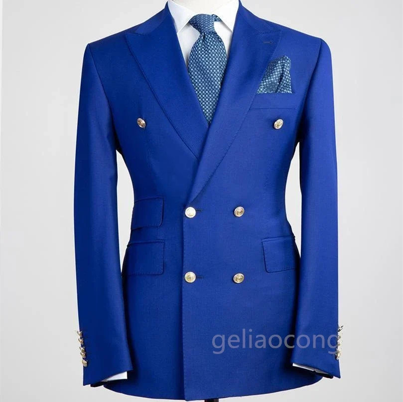 XS-6XL Wedding Men Suits Blazer Bridegroom Business Groom Wear Tuxedo Jacket Formal Party Double Breasted Peak Lapel One Coat