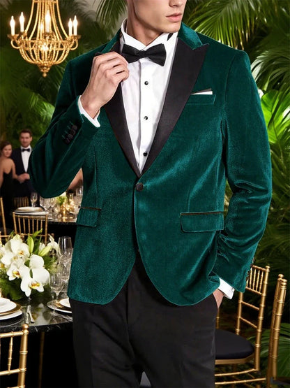 High Quality Classic Men's Suits 1Piece Velvet Custom Suit Timeless Style Every Occasion Wedding Dating Prom Annual Dinner Party