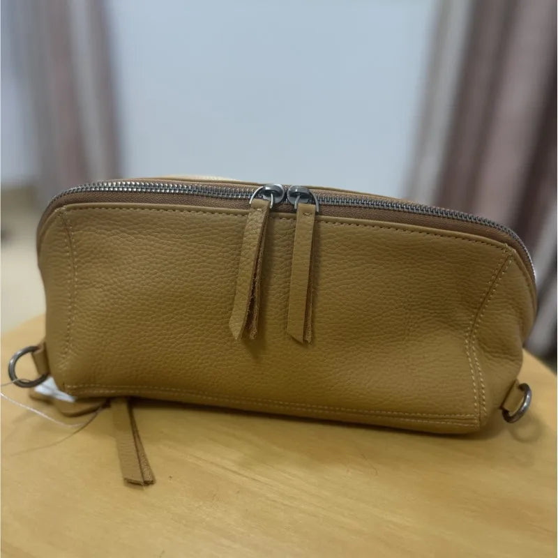 2026 New Leisure Genuine Leather Lightweight Women Shoulder Crossbody Bag Retro Soft Cowhide Versatile Bag
