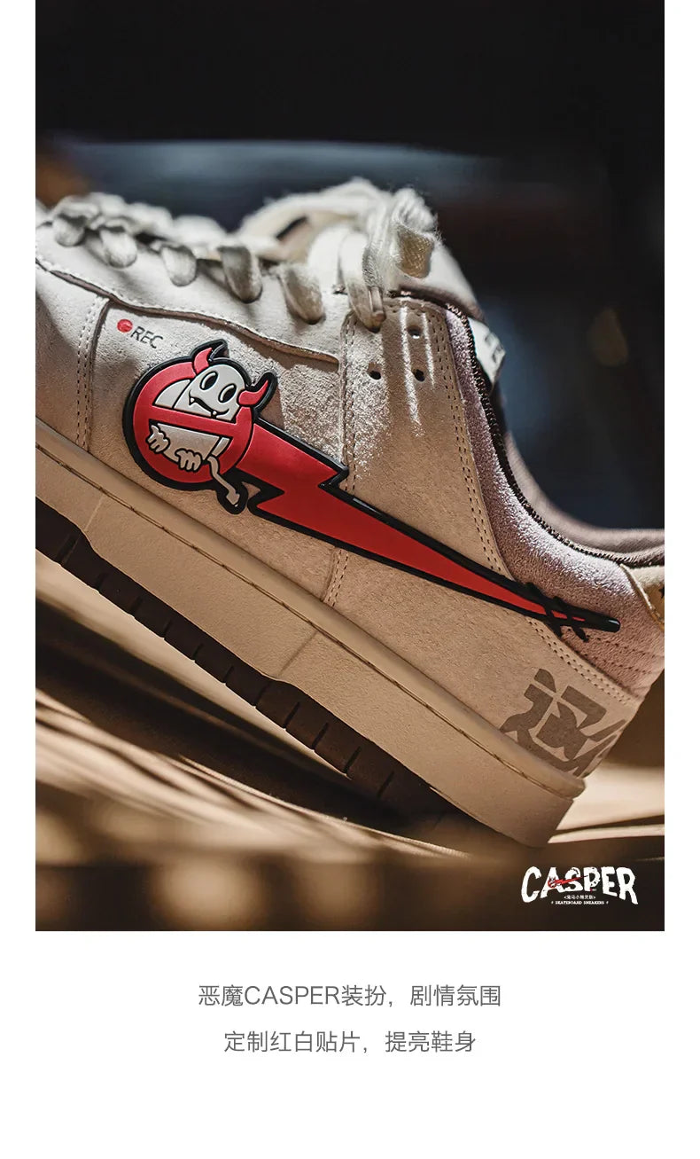 Fashion Men's Sports Shoes Retro Niche Design Punk Style Street Skateboard Shoes Sports Casual Shoes Plaid Men's Shoes