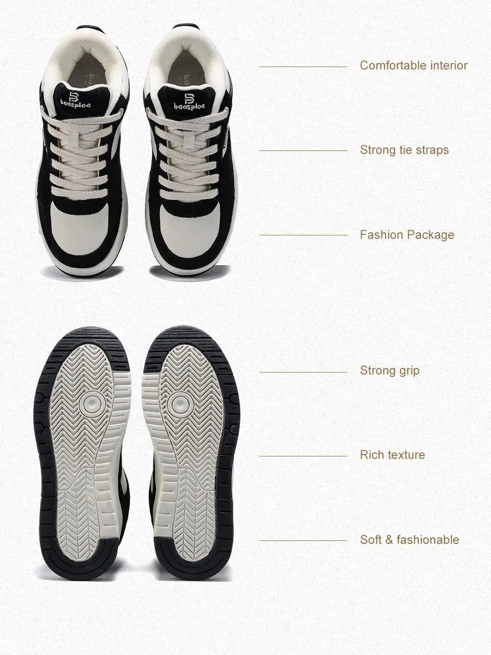 Women Walking Shoes Comfort Leather Casual Sneakers Female Fashion Skateboarding Shoes Non-Slip Height Increase