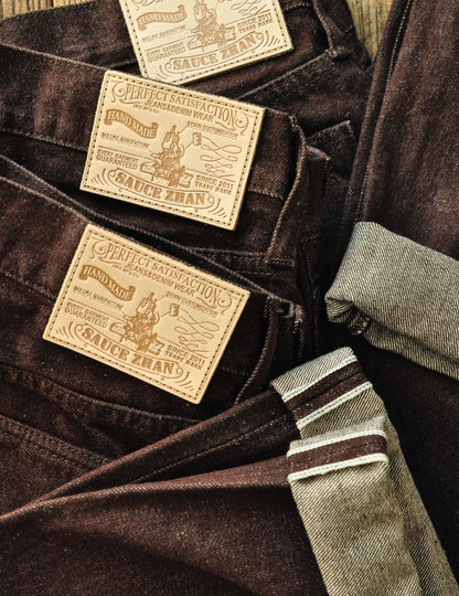 Men Jeans Brown Jeans Men Jeans Trousers  Selvedge Denim Jeans for Men Taper Fit Mens Jeans vintage 13.8 Oz