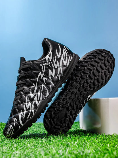 Men Women Kids Youth TF Turf Soccer Cleats PU+Fabric Upper Rubber Sole Non-Slip Wear-Resistant Training Shoes