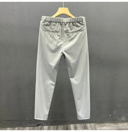 Men's Clothing Summer Fashion Business Casual All Match Suit Pants Formal Strecth Solid Straight Slim Trousers Pantalones Hombre
