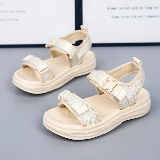 A pair of children's summer open-toe mesh sports sandals, soft, comfortable, cool and casual shoes, size 30-38，BD-L05
