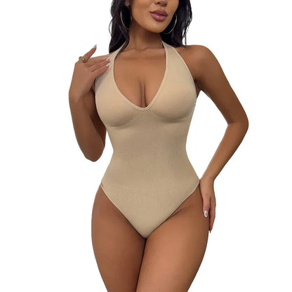 Slimming Underwear Bodysuits Tummy Reducing  Waist Trainer Shapewear Sexy Deep V Halter Top Two Ways To Wear