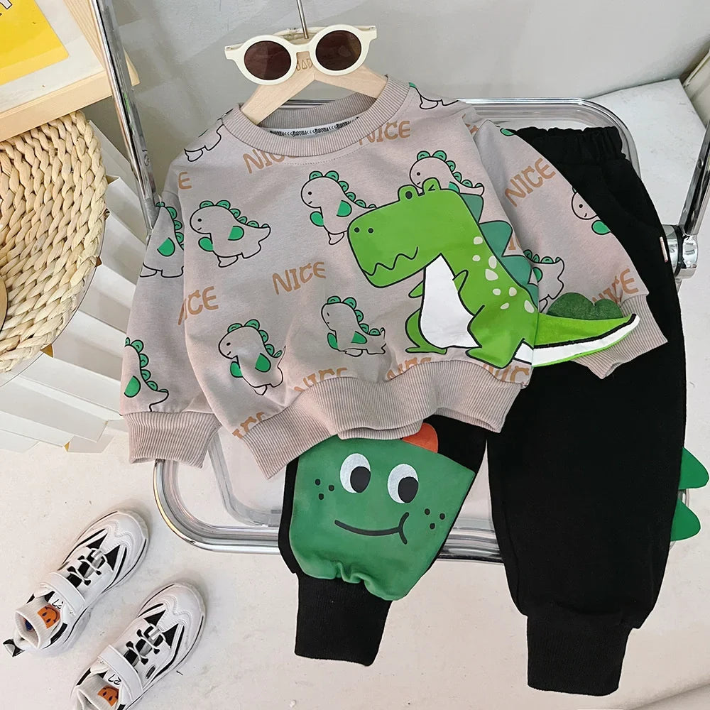 New Spring Autumn Baby Girl Clothes Boys Outfits Children Cartoon T-Shirt Pants 2Pcs/Sets Toddler Casual Costume Kids Tracksuits