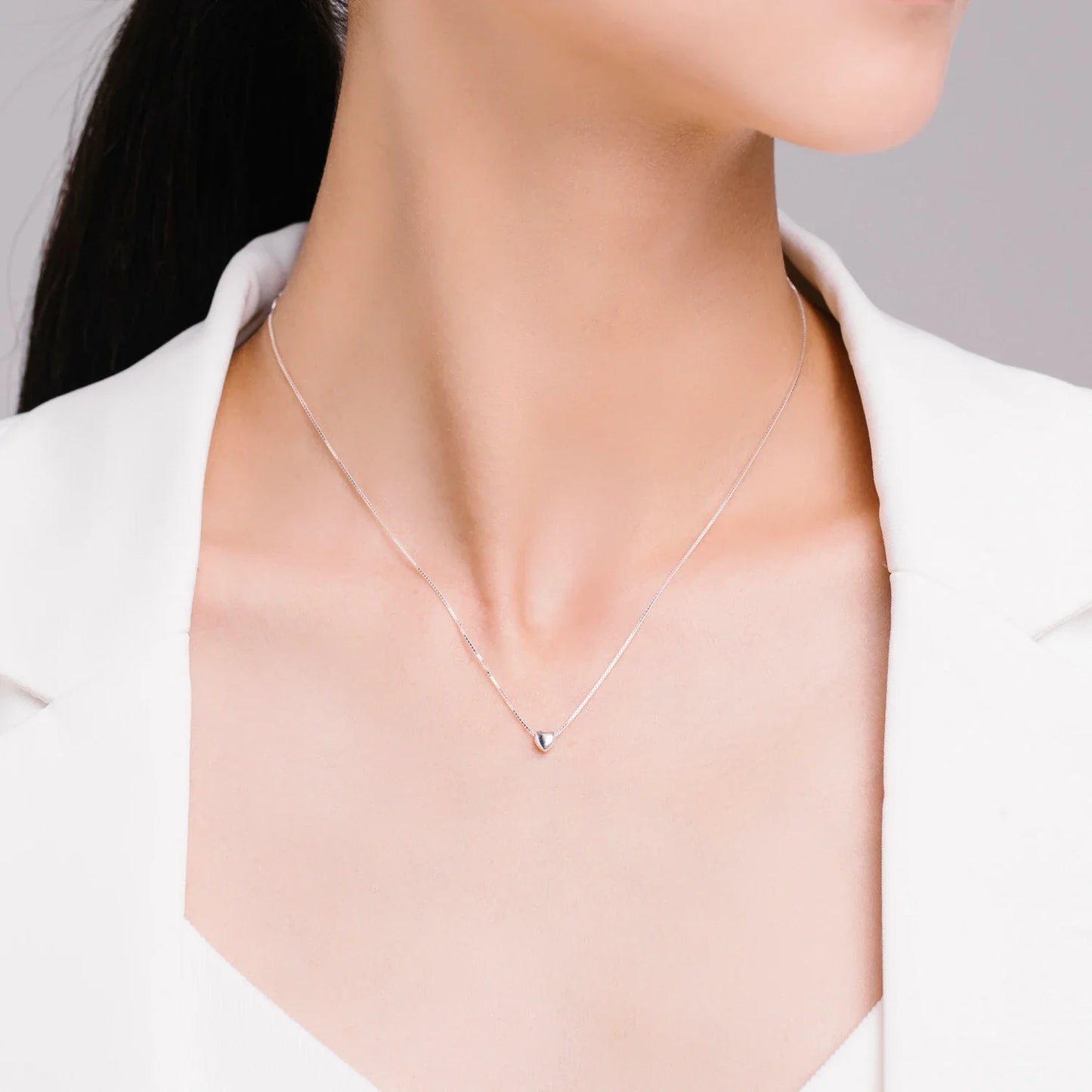 Silver Tiny Heart Exquisite Necklace Fashion 925 Sterling Silver Simple Love Pendant Necklaces For Women Fine Jewelry