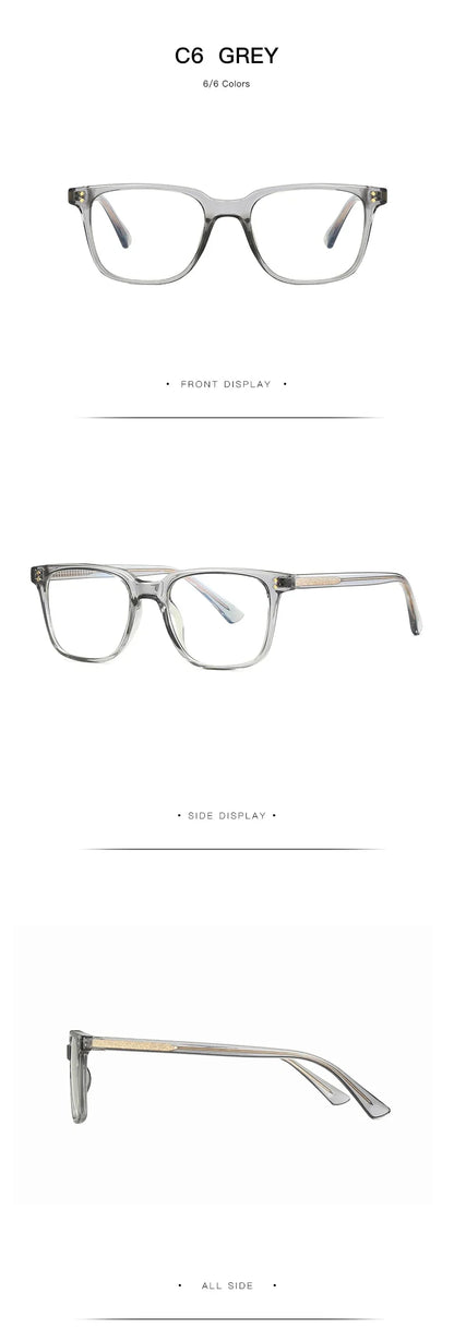 Men's Square Classic Eyeglass Frames Myopia Hyperopia Anti-Blue Light Reading Glasses Customizable Prescription PFD2082