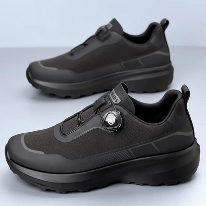 Camping Men's Running Sports Shoes with A Lightweight Comfortable and Versatile Knob Mouth Solid Color Mountaineering Sneakers