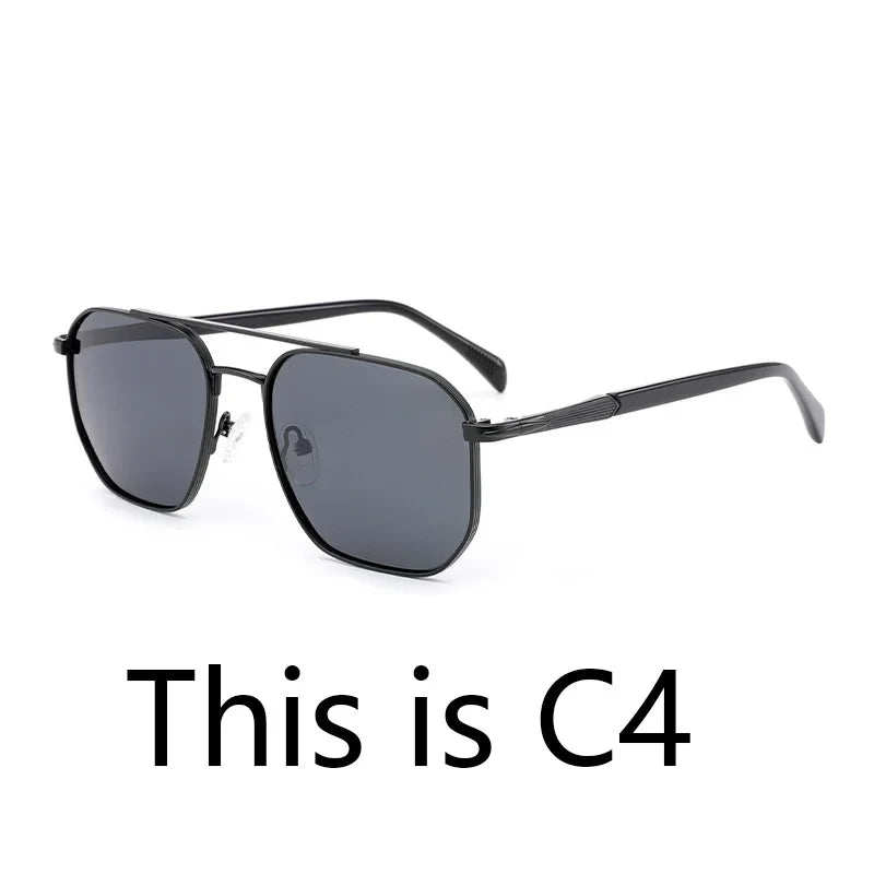 Fashion Myopia Polarized Prescription Sunglasses Men Trend Metal Uv400 Protection Pilot Corrective Sun Glasses RTM-2102