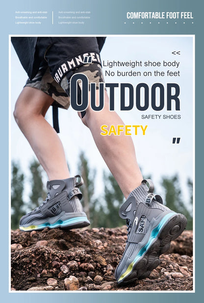 European Plus Size 50 Newest Design Men Wrok Safety Boots Anti-smash Steel Toe Cap Indestructible Construction Industry Shoes