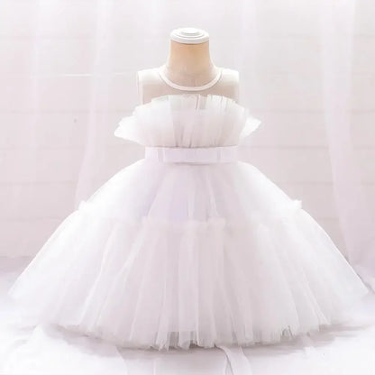 Baby Yellow Dress For Girls Kids Wedding Bridesmaid Dresses Toddler Tulle Birthday Princess Party Dress Infant Outfits Vestidos