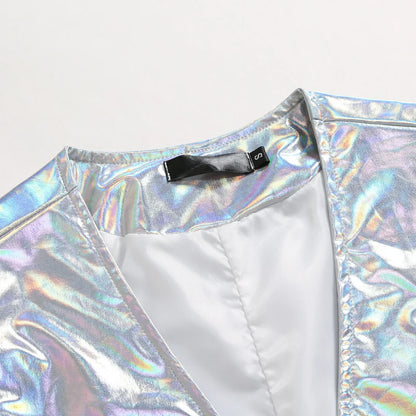2025 New Gold, Silver, Pink, Purple Disco Glitter Vest for Men, Six Color Bright Men's Waistcoat with Bow Tie, Eur Size S-2XL