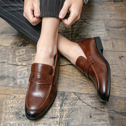 Mens Dress Wedding Fashion Office High Quality Leather Comfy Business Formal Italy Driving Loafers Shoes for Men Plus Size 38~48