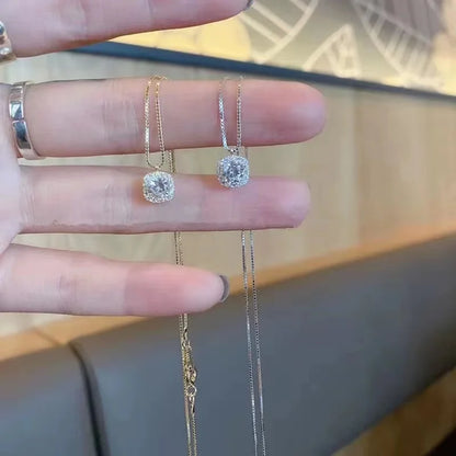 2026 NEW 100% 925 Sterling Silver Winter Collection Sparkling Love Necklace Fit DIY Women Fashion Original Jewelry Gift