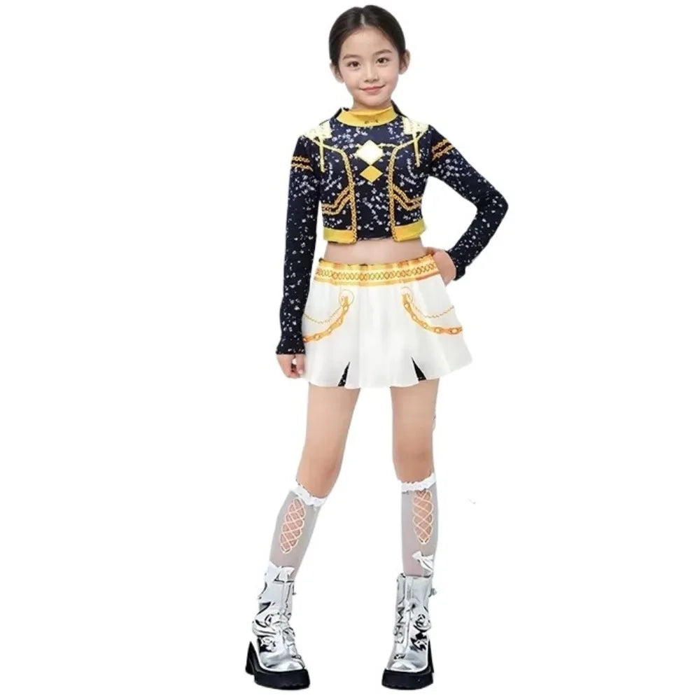 Girls Halloween Costume RUMI Cosplay Kpop Warrior Costume Christmas Clothes Idol Group Star Singing and Dancing Artist Suit