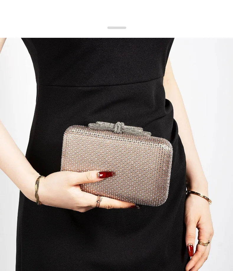 Diamond Evening Bag Clutch Silk Fabric New Crossbody Shoulder Fashion Luxury Brand Vip Women's Purses Bags Casual Party Handbag