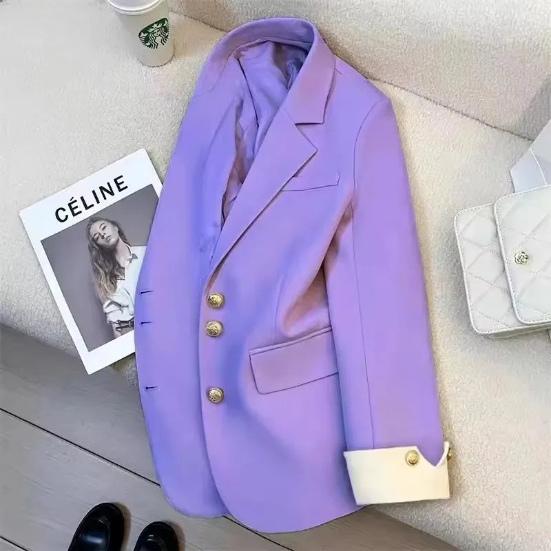 2025 Fashion Ladies Blazer Women Coat Spring Autumn Green Black Khaki Long Sleeve Female Business Work Wear  Formal Jacket
