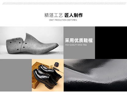 Business Men Shoes Patent Leather Man Brogues Shoes Fo Man Dress Shoe Loafers Pointed Toe Male Moccasins Plus Size Shoes for Men